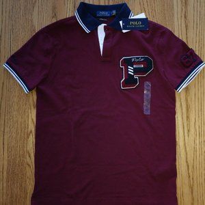 NWT Polo RL Custom Slim Fit Varsity "P" Polo Sz XL